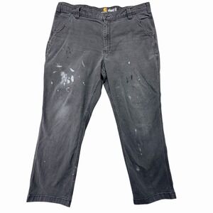 Carhartt Relaxed Fit Work Pants Gray Paint Splatter Distressed Workwear 40x30